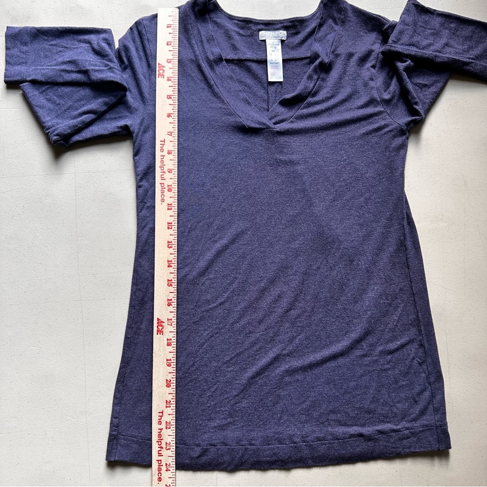 Hanro Long Sleeve Shirt Size XS Heather Blue V-Neck SOFT Lounge Wear Pajama Top - Picture 4 of 9